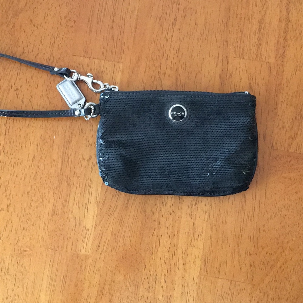 Black sequins Coach wristlet - BRAND NEW